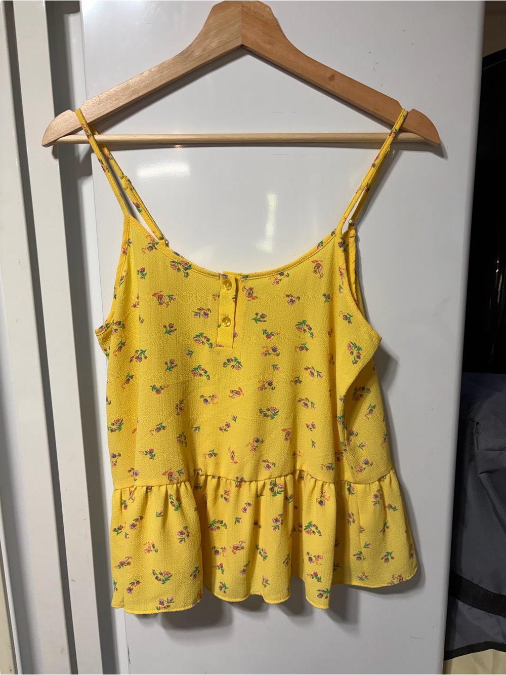 Hippie Rose Yellow Floral Ruffle Hem Camisole